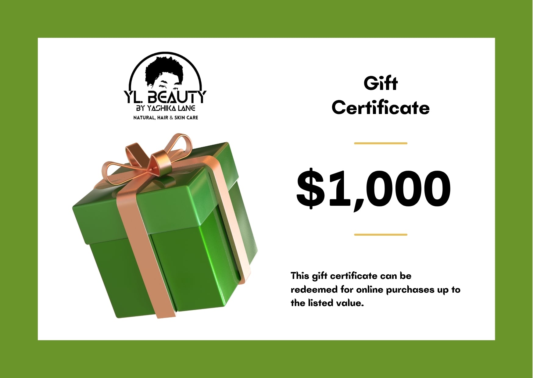 YL.Beauty by Yashika Lane Gift Card